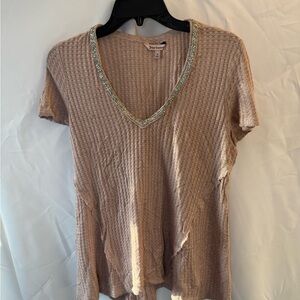 Juicy Couture Textured light pink V-Neck Tee